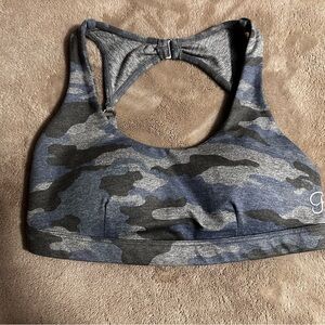 SOLD Bombshell Sportswear Camo Sports Bra - Blue and Gray small